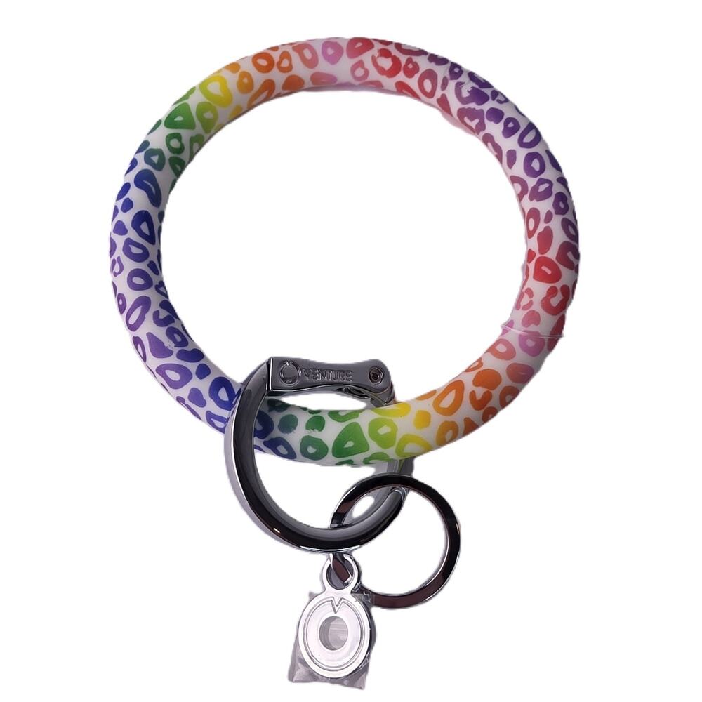 Oventure The Original Bracelet Big O-Ring Silicone Rainbow Cheetah Key Chain NEW